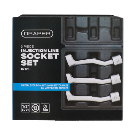 Injection Line Socket Set, 1/2" Sq. Dr. (3 Piece)