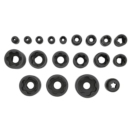 External Torx Plus Socket Set, 1/4", 3/8", 1/2" Sq. Dr. (19 Piece)