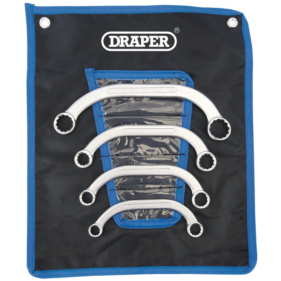 DRAPER 4 Piece Half Moon (Obstruction) Ring Spanner Set: Model No.8236/4/MM