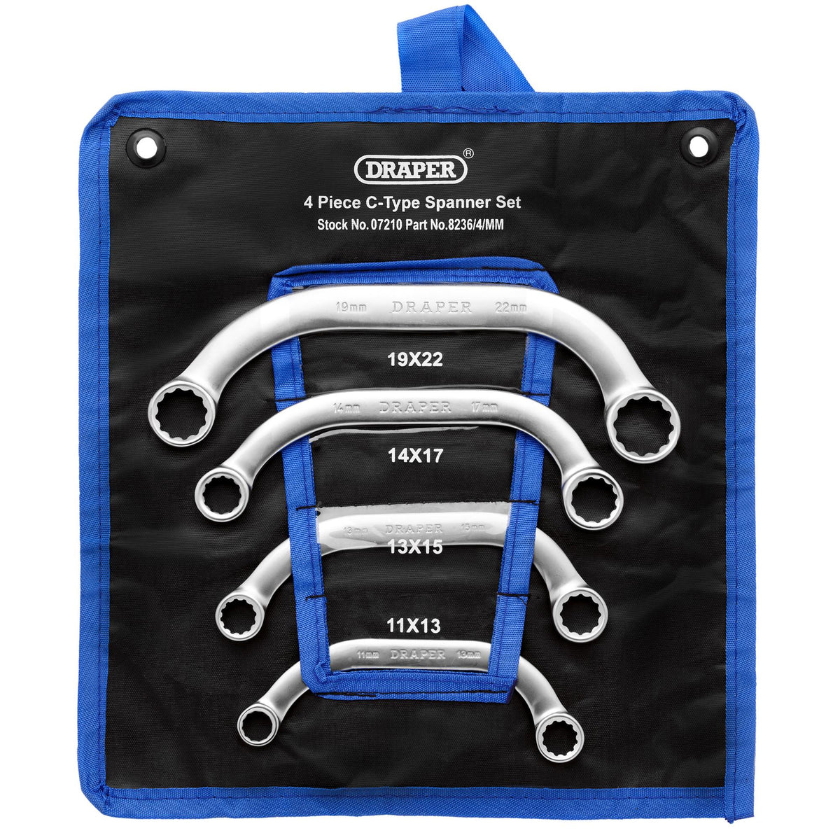 DRAPER 4 Piece Half Moon (Obstruction) Ring Spanner Set: Model No.8236/4/MM
