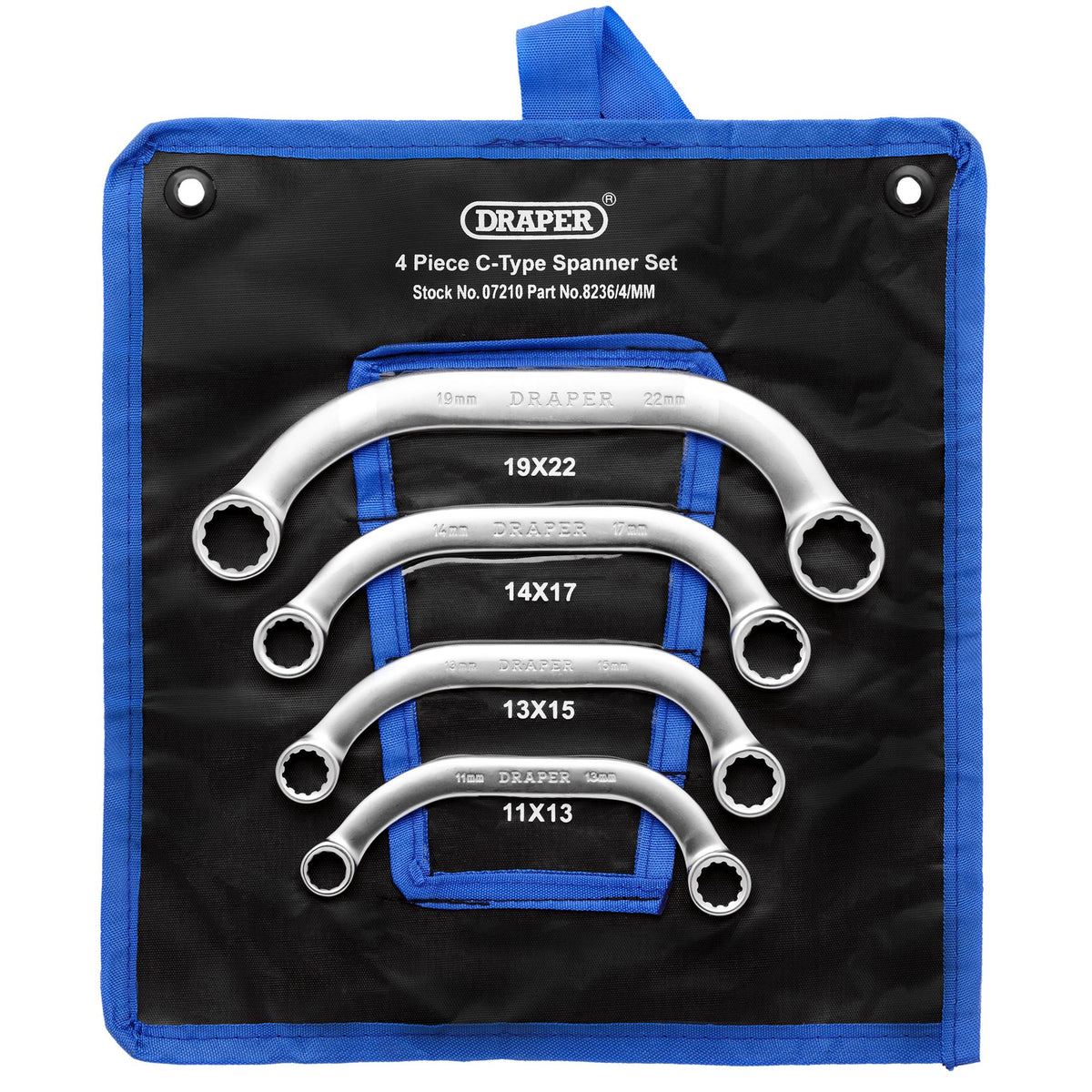 DRAPER 4 Piece Half Moon (Obstruction) Ring Spanner Set: Model No.8236/4/MM