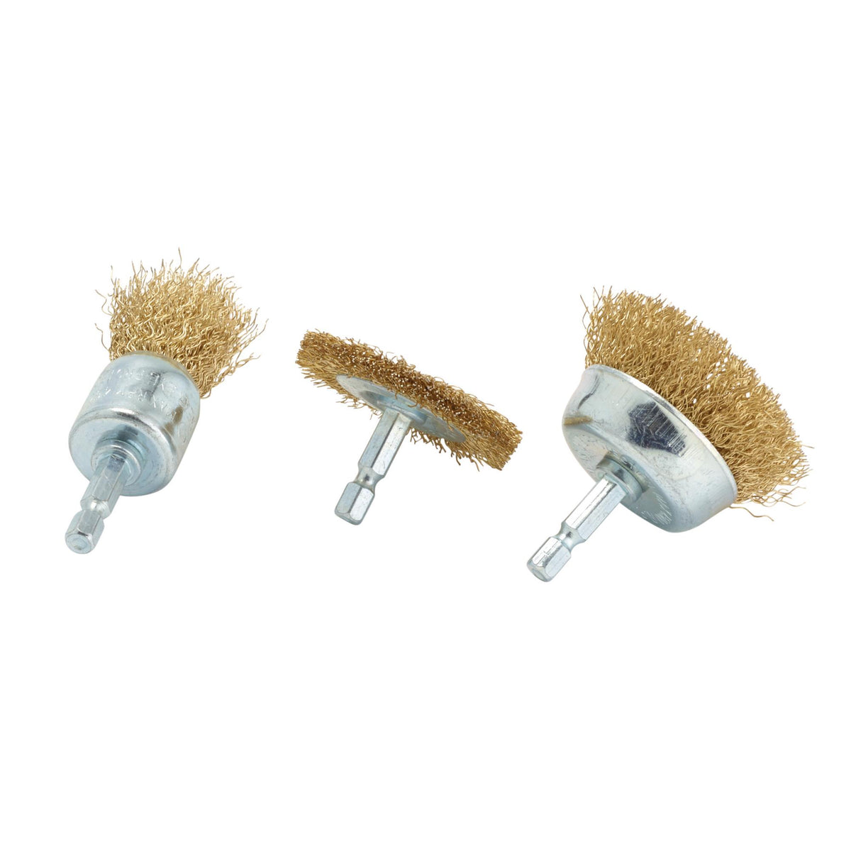 Brassed Steel Crimped Wire Brush Set (3 Piece) : Model No. WBSET3