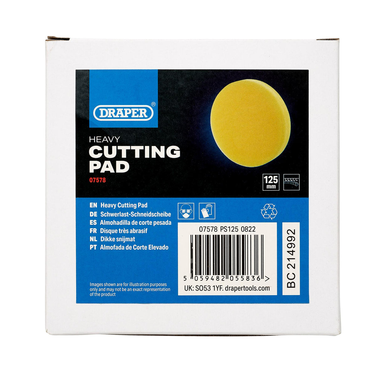 Heavy Cutting Pad, 125mm, Yellow : Model No. PS125
