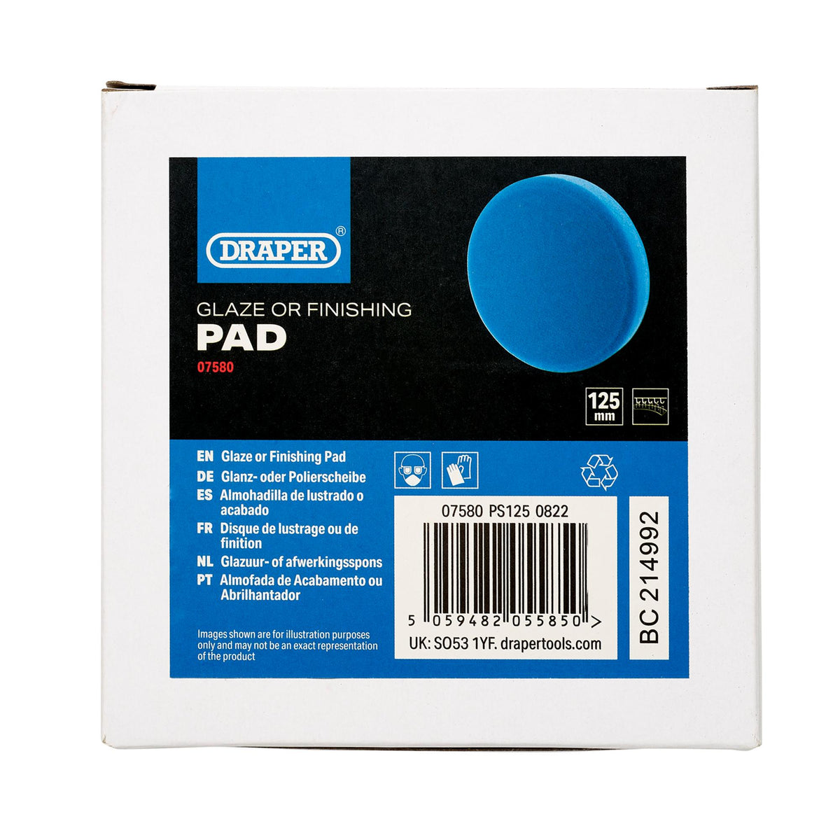 Glaze or Finishing Pad, 125mm, Blue : Model No. PS125