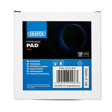 Finishing Pad, 125mm, Black : Model No. PS125