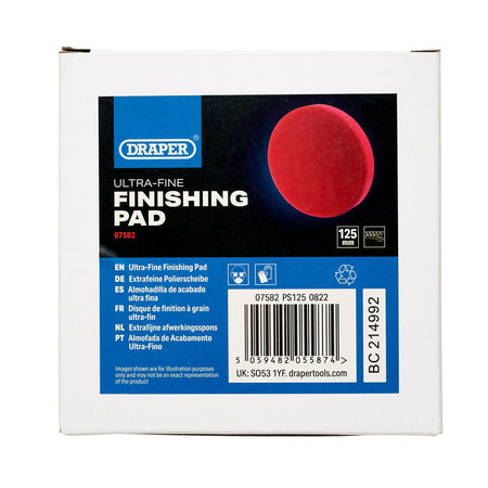 Ultra-Fine Finishing Pad, 125mm, Red : Model No. PS125