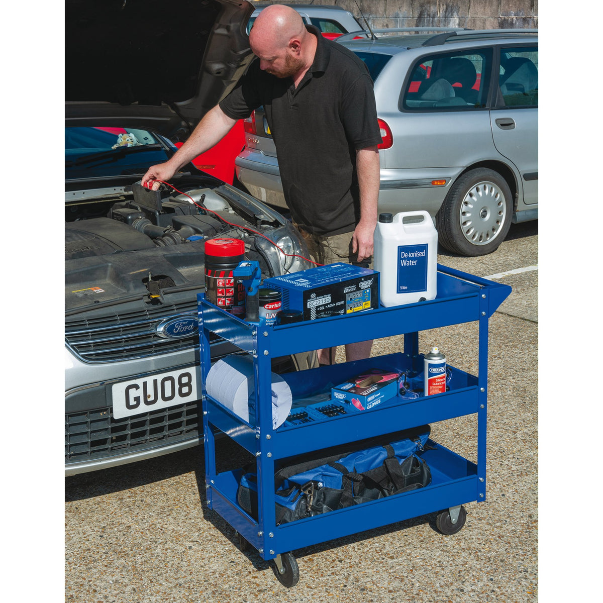 DRAPER 3 Tier Tool Trolley: Model No.TTB3
