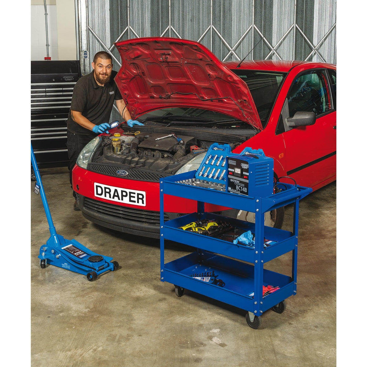 DRAPER 3 Tier Tool Trolley: Model No.TTB3