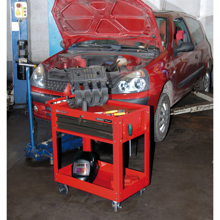 DRAPER Expert 2 Level Tool Trolley with Two Drawers: Model No.TT2DB