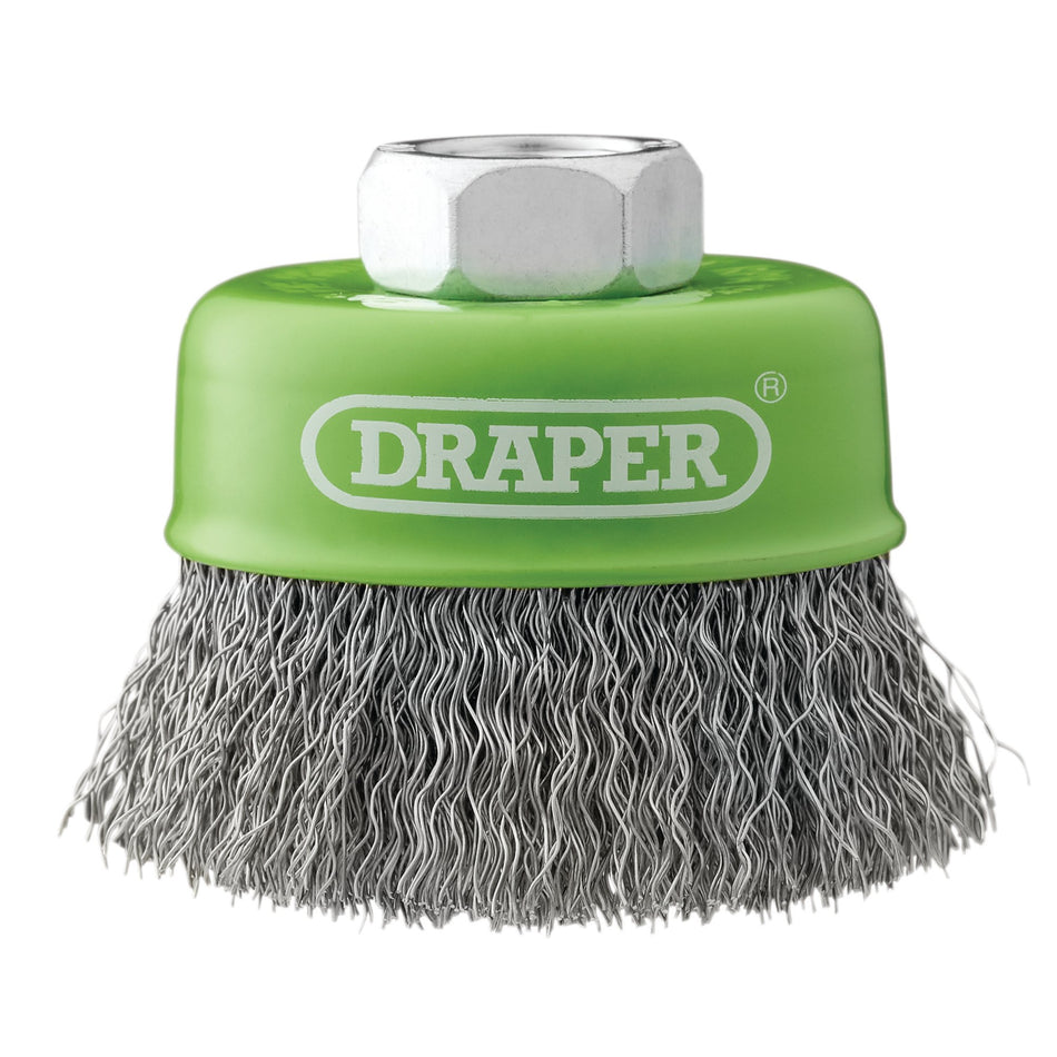 Stainless-Steel Crimped Wire Cup Brush, 65mm, M14 : Model No. WBC8