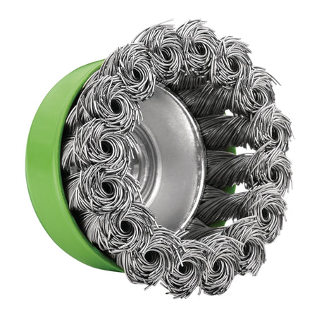 Stainless-Steel Twist-Knot Wire Cup Brush, 65mm, M14 : Model No. WBC10