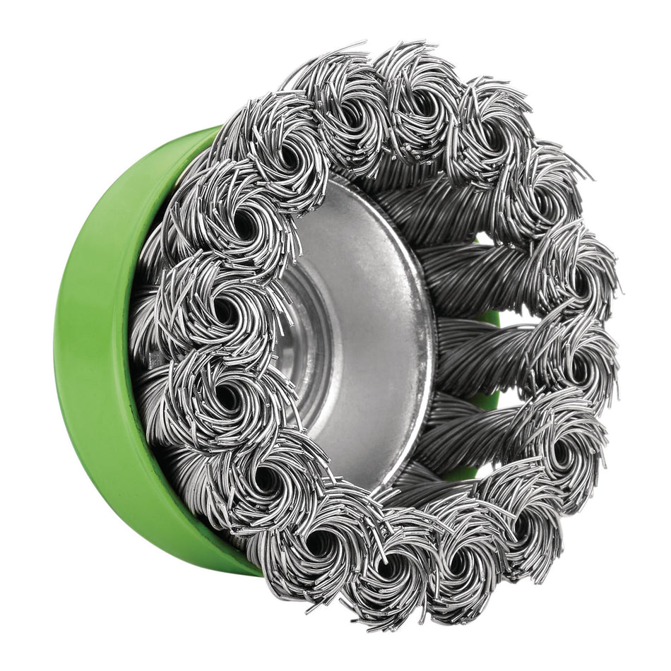 Stainless-Steel Twist-Knot Wire Cup Brush, 65mm, M14 : Model No. WBC10