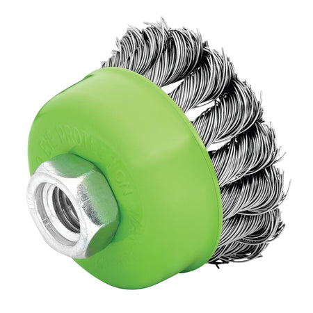 Stainless-Steel Twist-Knot Wire Cup Brush, 65mm, M14 : Model No. WBC10