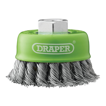 Stainless-Steel Twist-Knot Wire Cup Brush, 75mm, M14 : Model No. WBC11