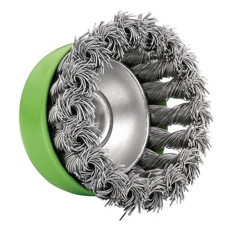 Stainless-Steel Twist-Knot Wire Cup Brush, 75mm, M14 : Model No. WBC11