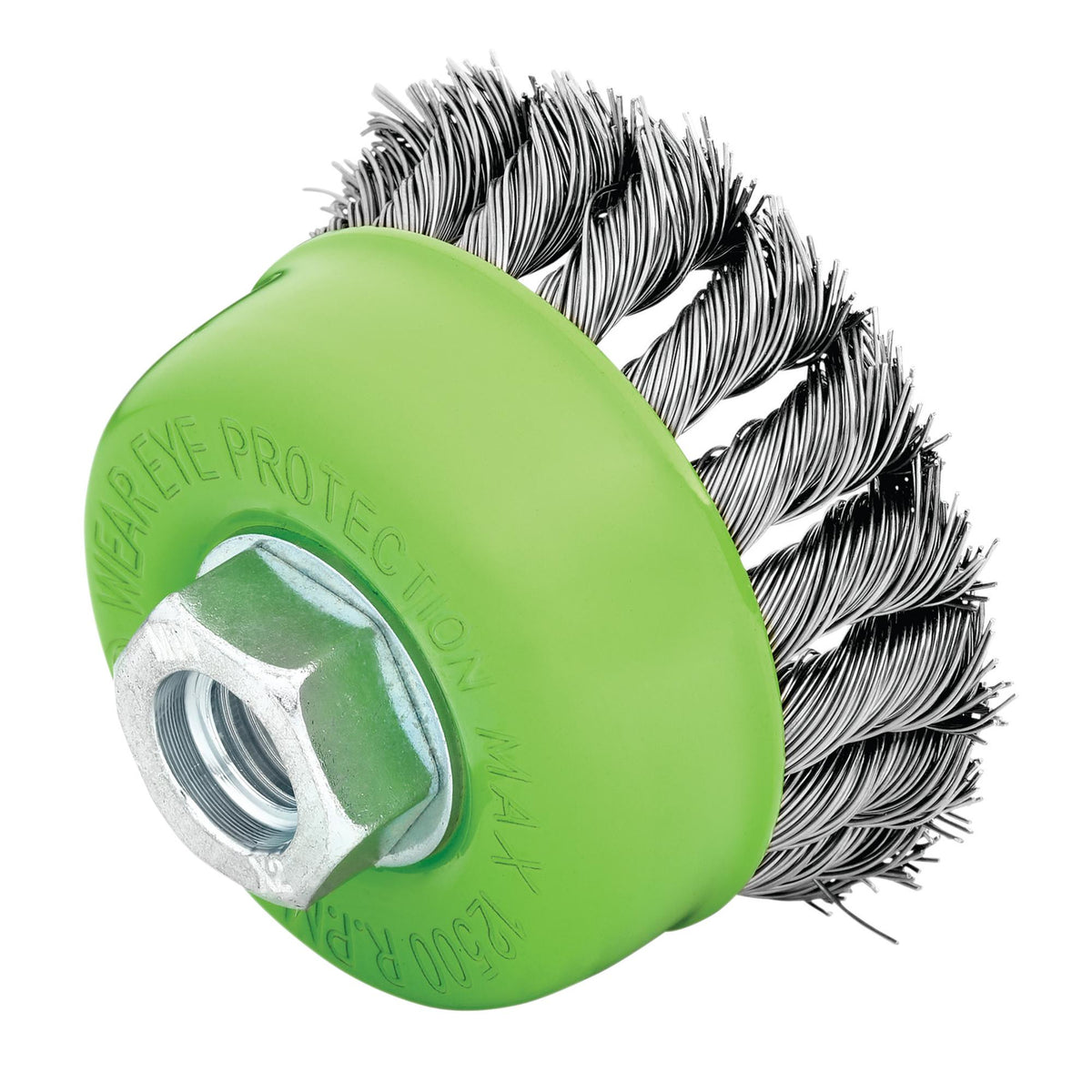 Stainless-Steel Twist-Knot Wire Cup Brush, 75mm, M14 : Model No. WBC11