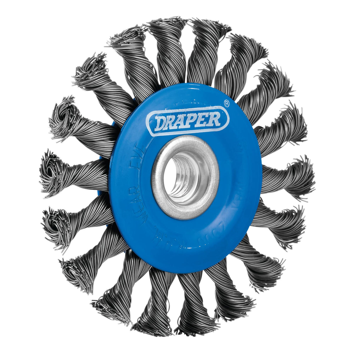 Steel Twist-Knot Flat Wire Wheel Brush, 100mm, M14 : Model No. WBW2