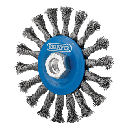 Steel Twist-Knot Flat Wire Wheel Brush, 115mm, M14 : Model No. WBW3