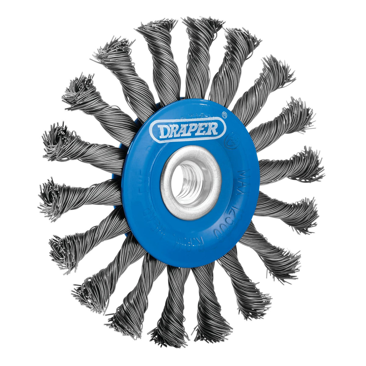Steel Twist-Knot Flat Wire Wheel Brush, 115mm, M14 : Model No. WBW3