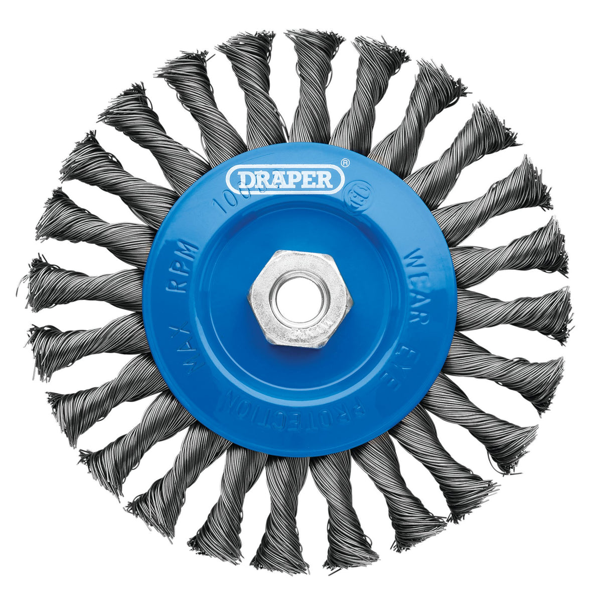Steel Twist-Knot Flat Wire Wheel Brush, 150mm, M14 : Model No. WBW4