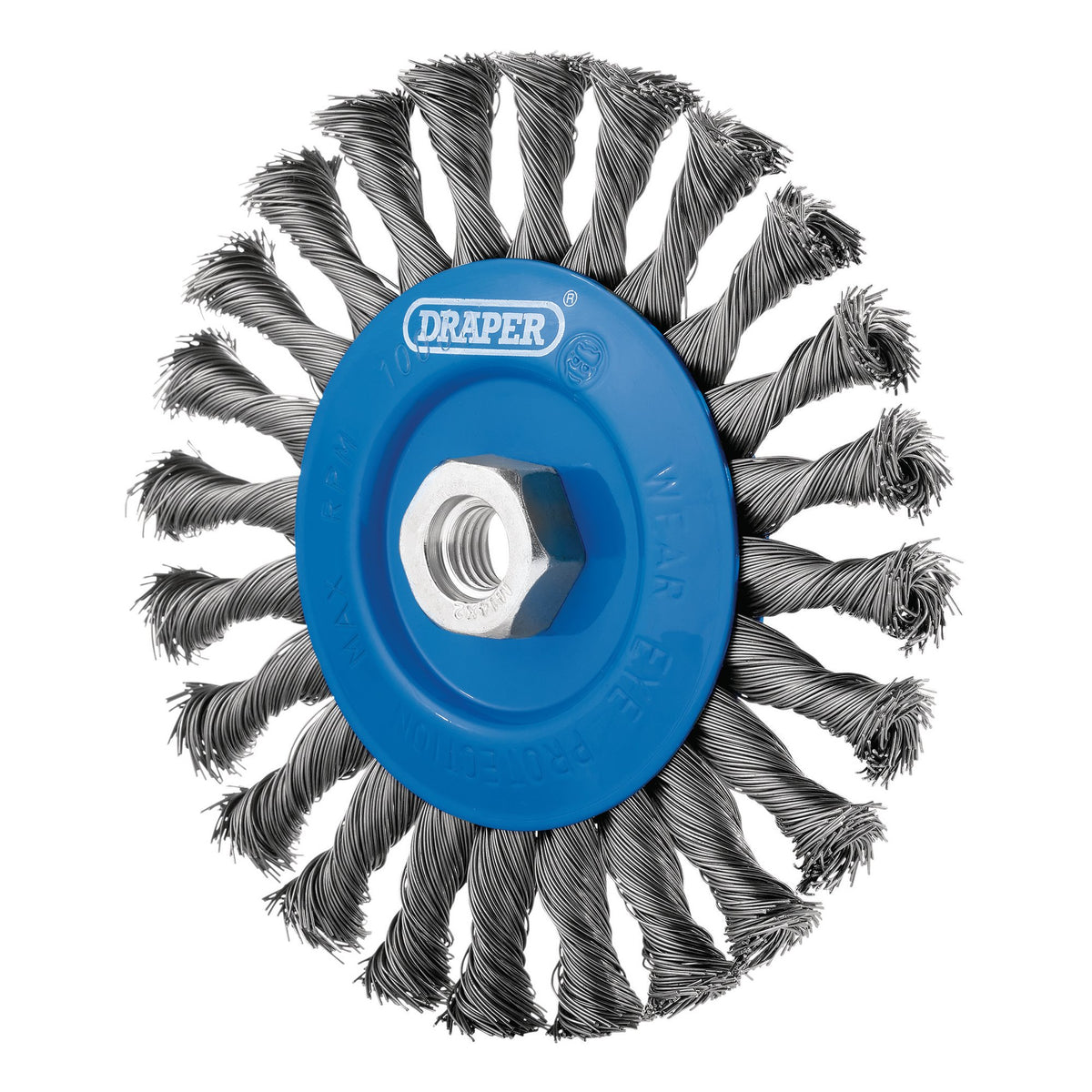 Steel Twist-Knot Flat Wire Wheel Brush, 150mm, M14 : Model No. WBW4