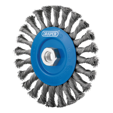 Steel Twist-Knot Flat Wire Wheel Brush, 150mm, M14 : Model No. WBW4