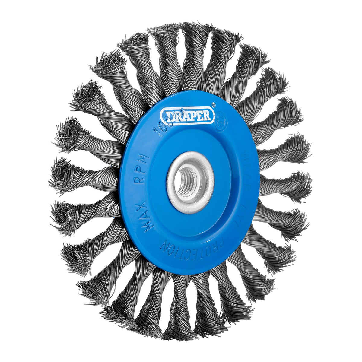 Steel Twist-Knot Flat Wire Wheel Brush, 150mm, M14 : Model No. WBW4