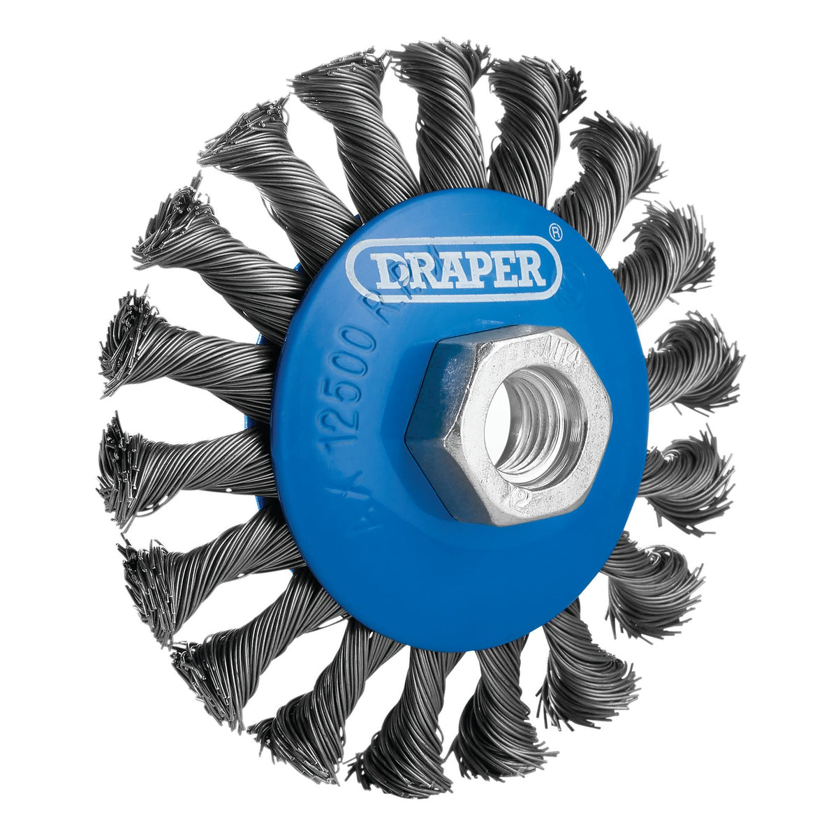 Steel Bevelled Twist-Knot Wire Wheel Brush, 100mm, M14 : Model No. WBW6