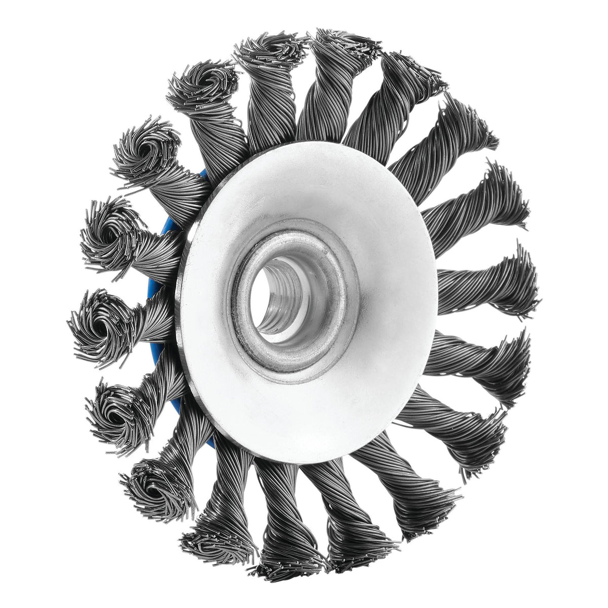 Steel Bevelled Twist-Knot Wire Wheel Brush, 100mm, M14 : Model No. WBW6