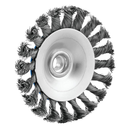 Steel Bevelled Twist-Knot Wire Wheel Brush, 115mm, M14 : Model No. WBW7