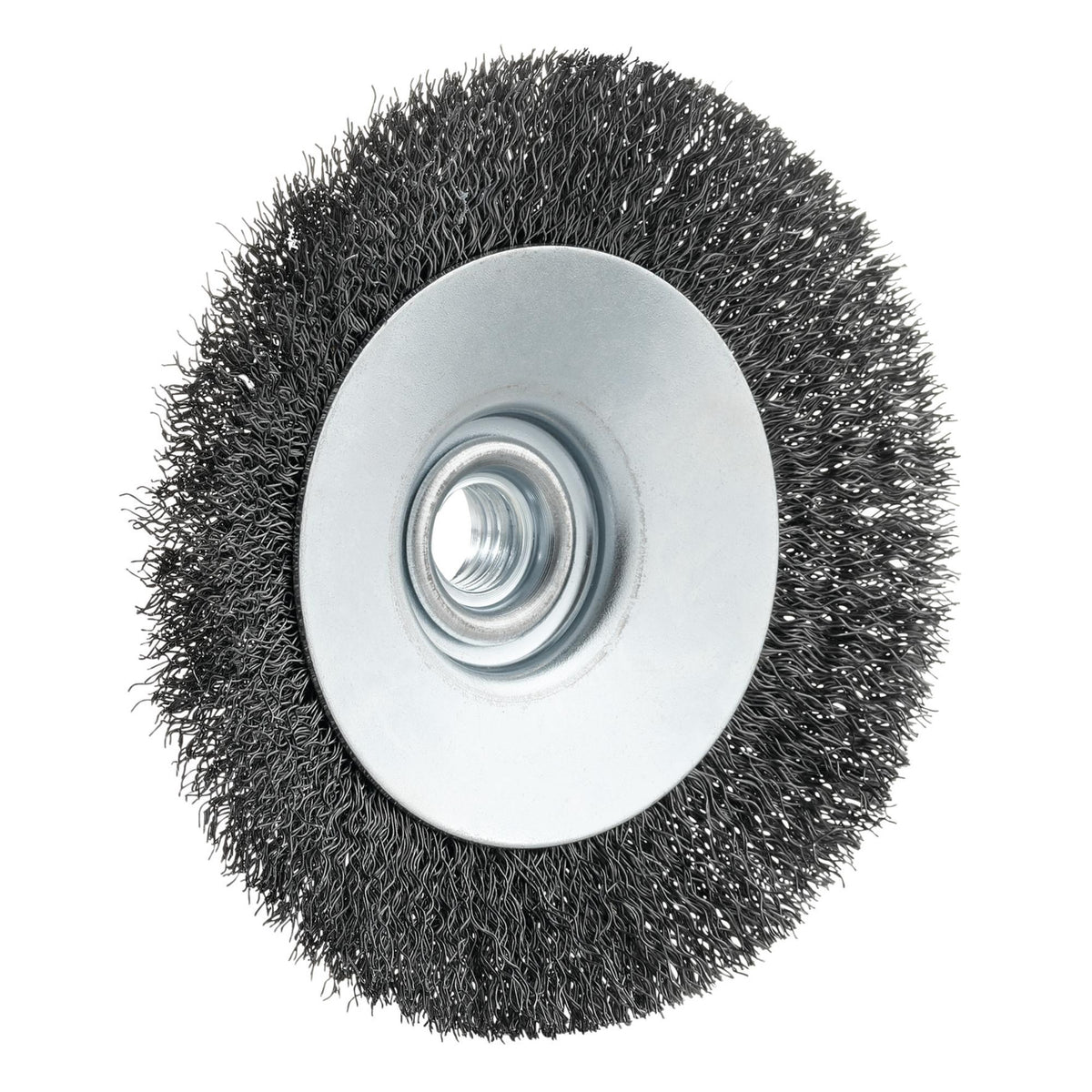 Steel Bevelled Crimped Wire Wheel Brush, 115mm, M14 : Model No. WBW1