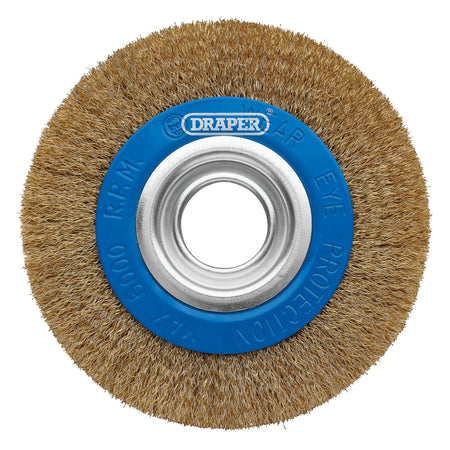 Brassed Steel Bench Grinder Wire Wheel Brush, 150 x 31.75mm : Model No. BG150CS