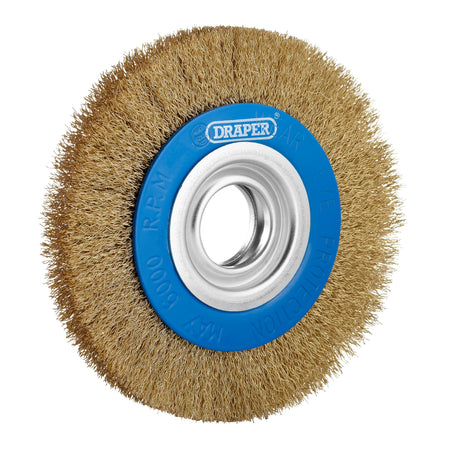 Brassed Steel Bench Grinder Wire Wheel Brush, 150 x 31.75mm : Model No. BG150CS