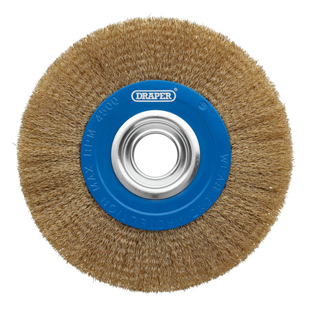 Brassed Steel Bench Grinder Wire Wheel Brush, 200 x 31.75mm : Model No. BG200CS