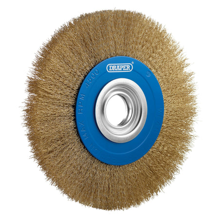 Brassed Steel Bench Grinder Wire Wheel Brush, 200 x 31.75mm : Model No. BG200CS