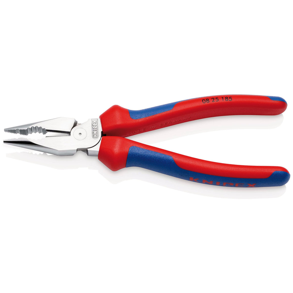 KNIPEX 08 25 185 SB Needle-Nose Combination Pliers with multi-component grips chrome-plated, 185mm : Model No. 08 25 185 SB