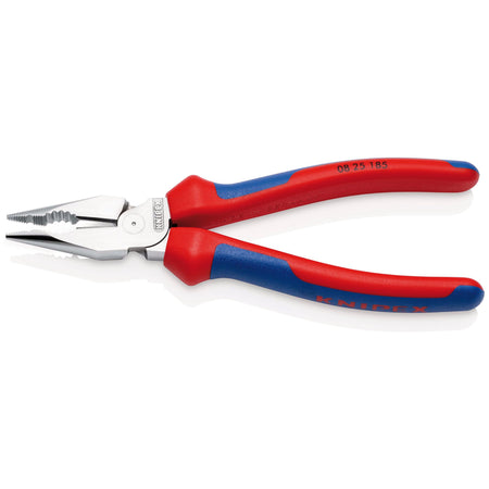 KNIPEX 08 25 185 SB Needle-Nose Combination Pliers with multi-component grips chrome-plated, 185mm : Model No. 08 25 185 SB
