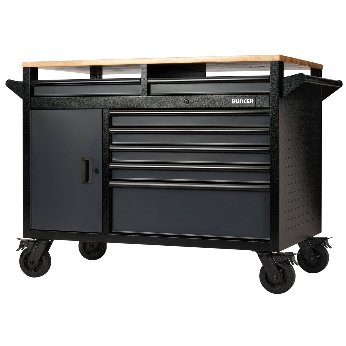 DRAPER BUNKER Multi-Functional Workbench Roller Tool Cabinet, 14 Drawer, 48", Grey Model No. B100-48MTG