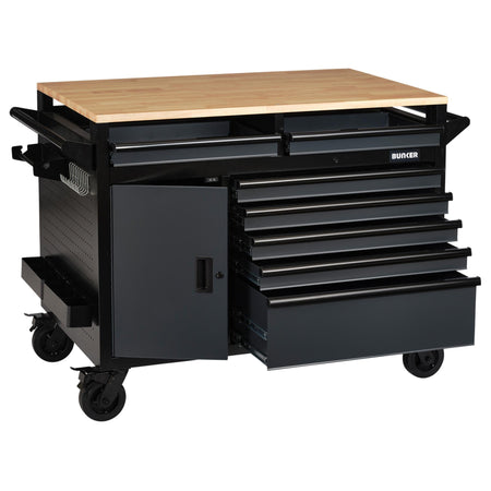 DRAPER BUNKER Multi-Functional Workbench Roller Tool Cabinet, 14 Drawer, 48", Grey Model No. B100-48MTG