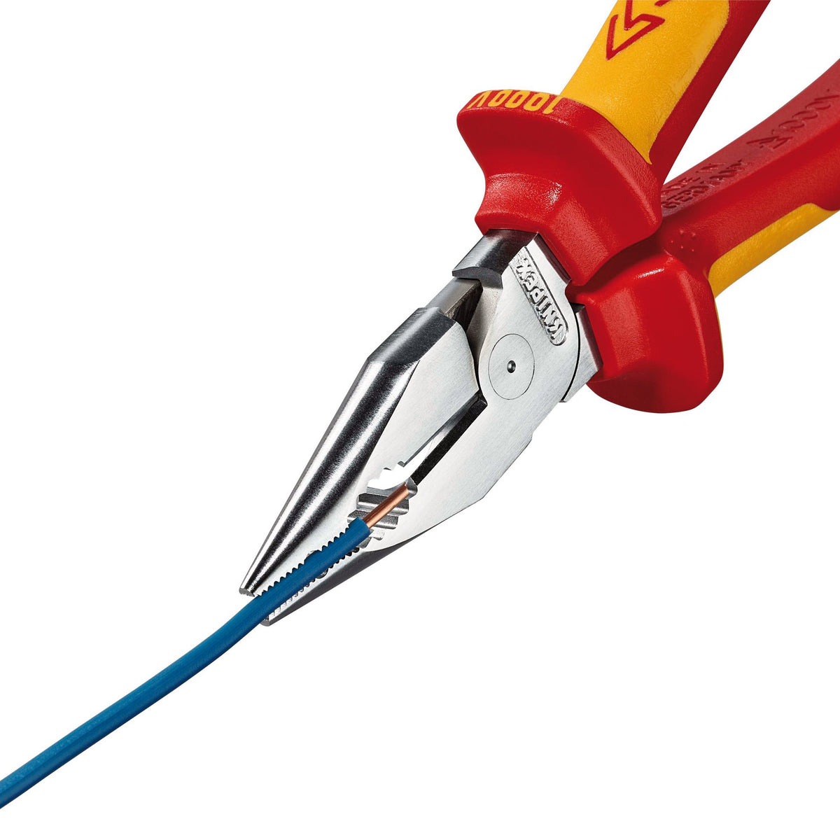 KNIPEX 08 26 185 SB Needle-Nose Combination Pliers insulated with multi-component grips, VDE-tested chrome-plated 185mm : Model No. 08 26 185 SB