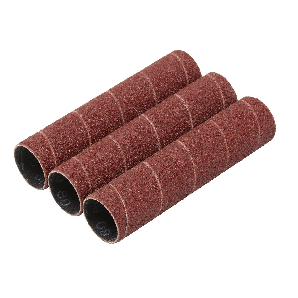 Aluminium Oxide Sanding Sleeves, 25 x 115mm, 80 Grit (Pack of 3) : Model No. SSAO3