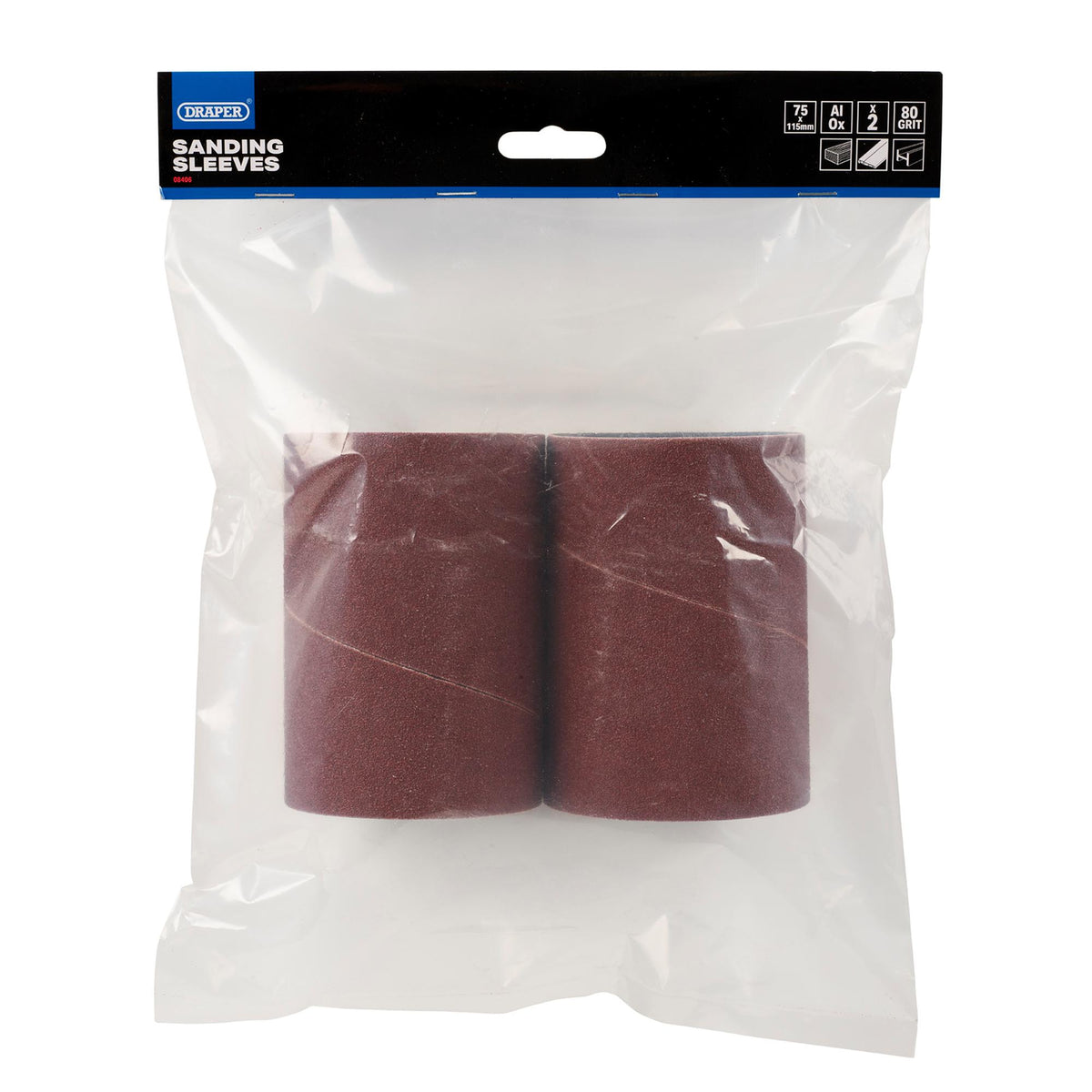 Aluminium Oxide Sanding Sleeves, 75 x 115mm, 80 Grit (Pack of 2) : Model No. SSAO6