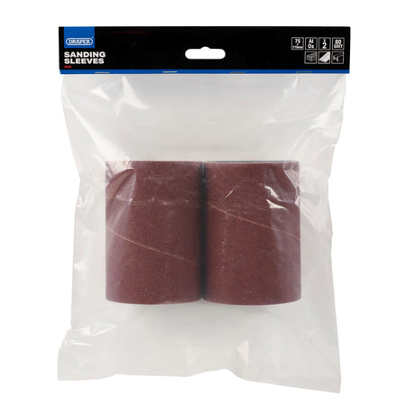 Aluminium Oxide Sanding Sleeves, 75 x 115mm, 80 Grit (Pack of 2) : Model No. SSAO6