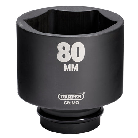 Draper HI-TORQ Deep Impact Socket, 1" Sq. Dr., 80mm: No.425D-MM