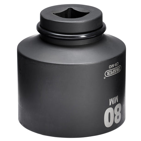 Draper HI-TORQ Deep Impact Socket, 1" Sq. Dr., 80mm: No.425D-MM