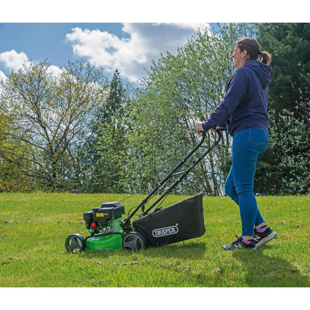 Steel Deck Petrol Lawn Mower, 420mm, 132cc/3.3HP: Model No. LMP410SP