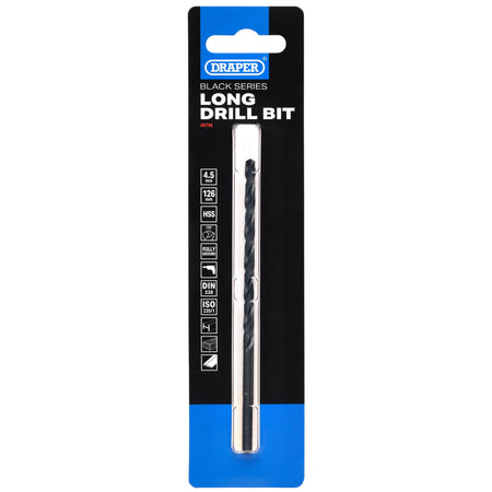 Black HSS Long Drill Bit 4.5 x 126mm: No.DBBSL
