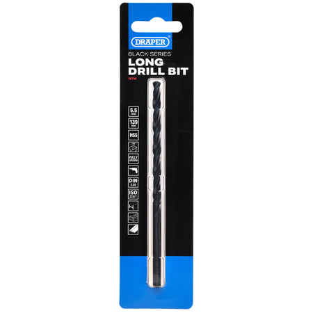 Black HSS Long Drill Bit 5.5 x 139mm: No.DBBSL