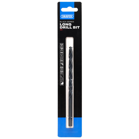 Black HSS Long Drill Bit 8.0 x 165mm: No.DBBSL