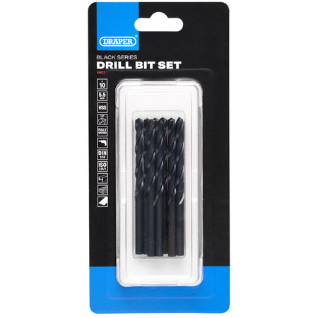 Black HSS Drill Bit, 5.5mm x 93mm (Pack of 10): No.DBBS